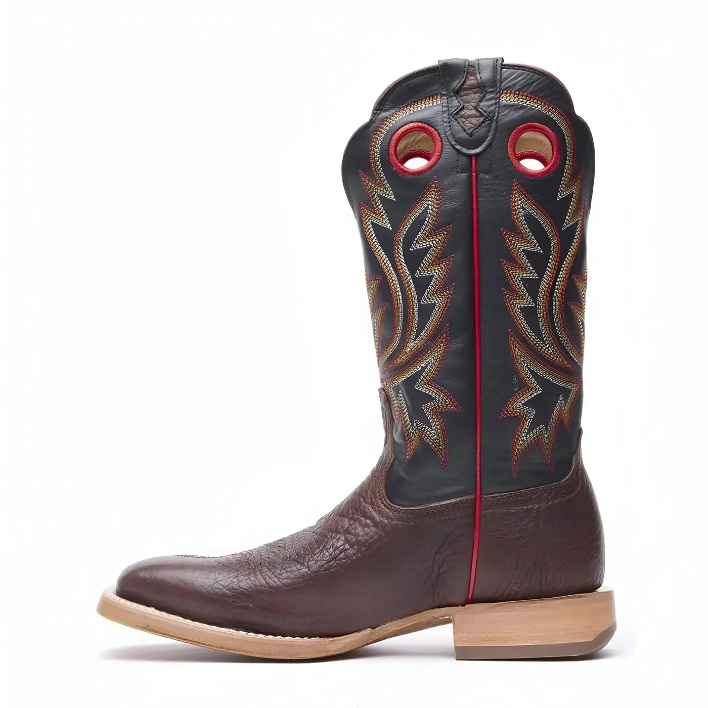 PRCA Collection Shrunken Bullhide Western Boot Chestnut & Black - Image 3
