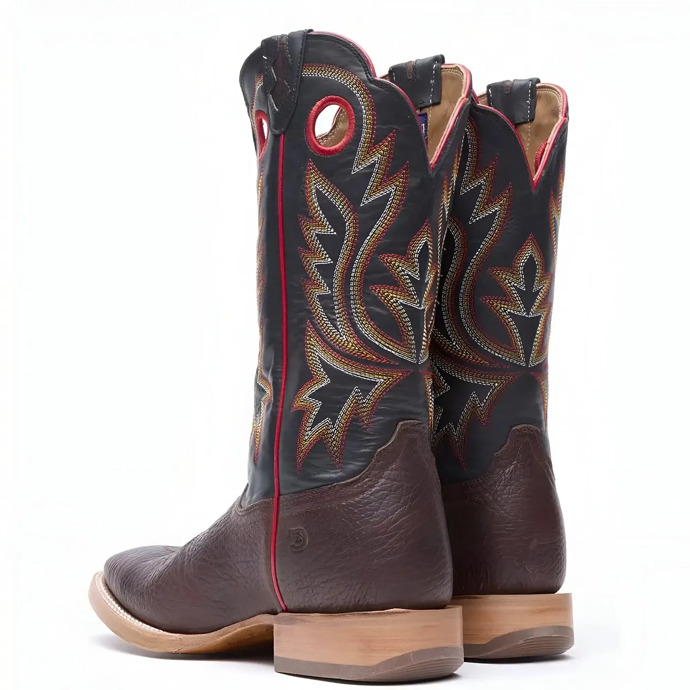 PRCA Collection Shrunken Bullhide Western Boot Chestnut & Black - Image 4