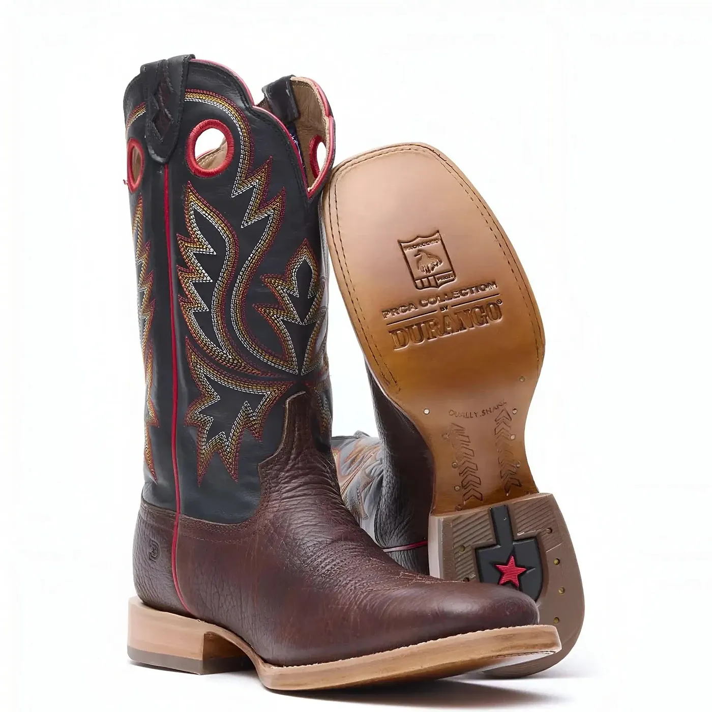 PRCA Collection Shrunken Bullhide Western Boot Chestnut & Black - Image 5