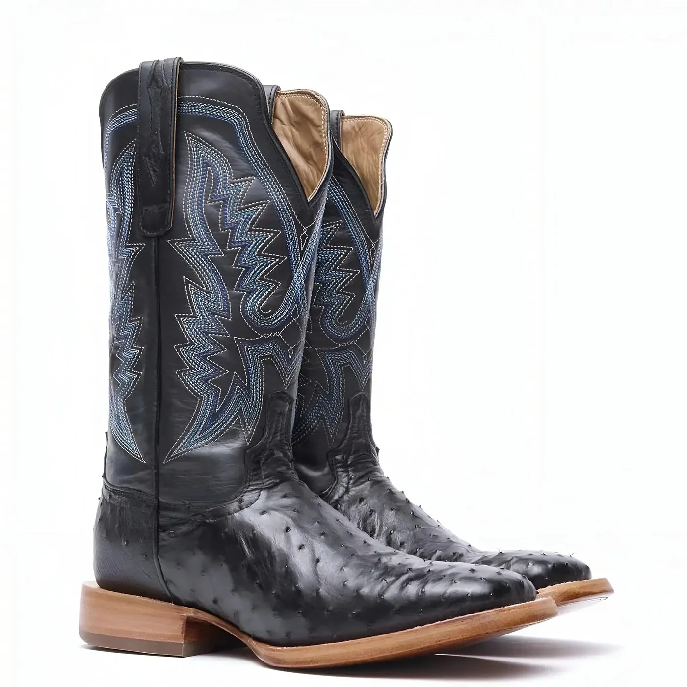 PRCA Collection Full-Quill Ostrich Western Boot Black - Image 3