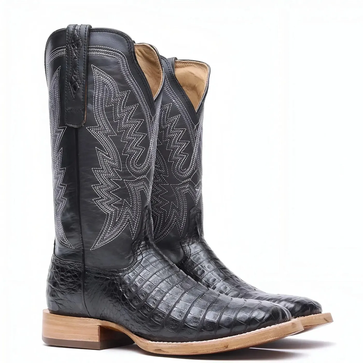 PRCA Collection Caiman Belly Western Boot Black - Image 2
