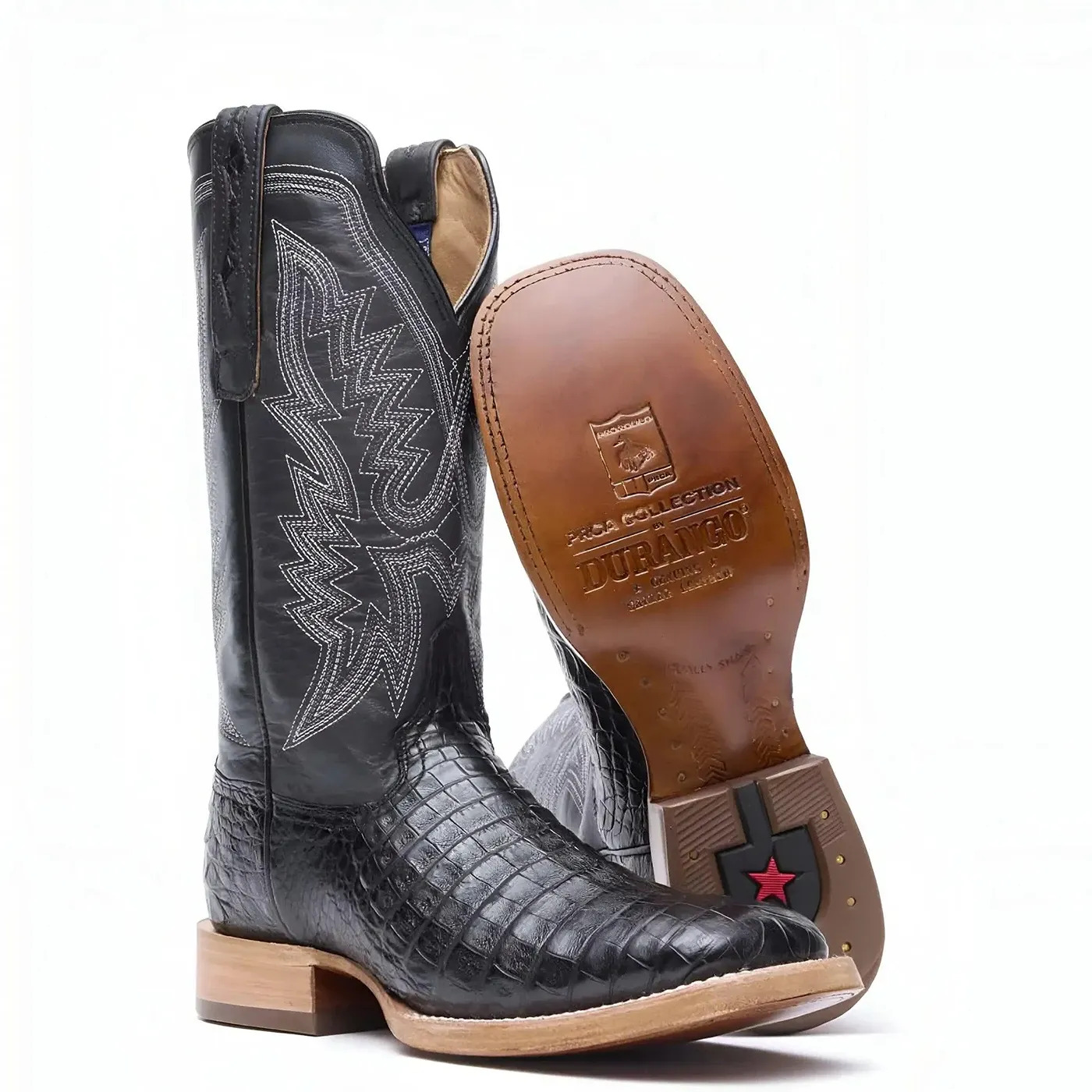 PRCA Collection Caiman Belly Western Boot Black - Image 3