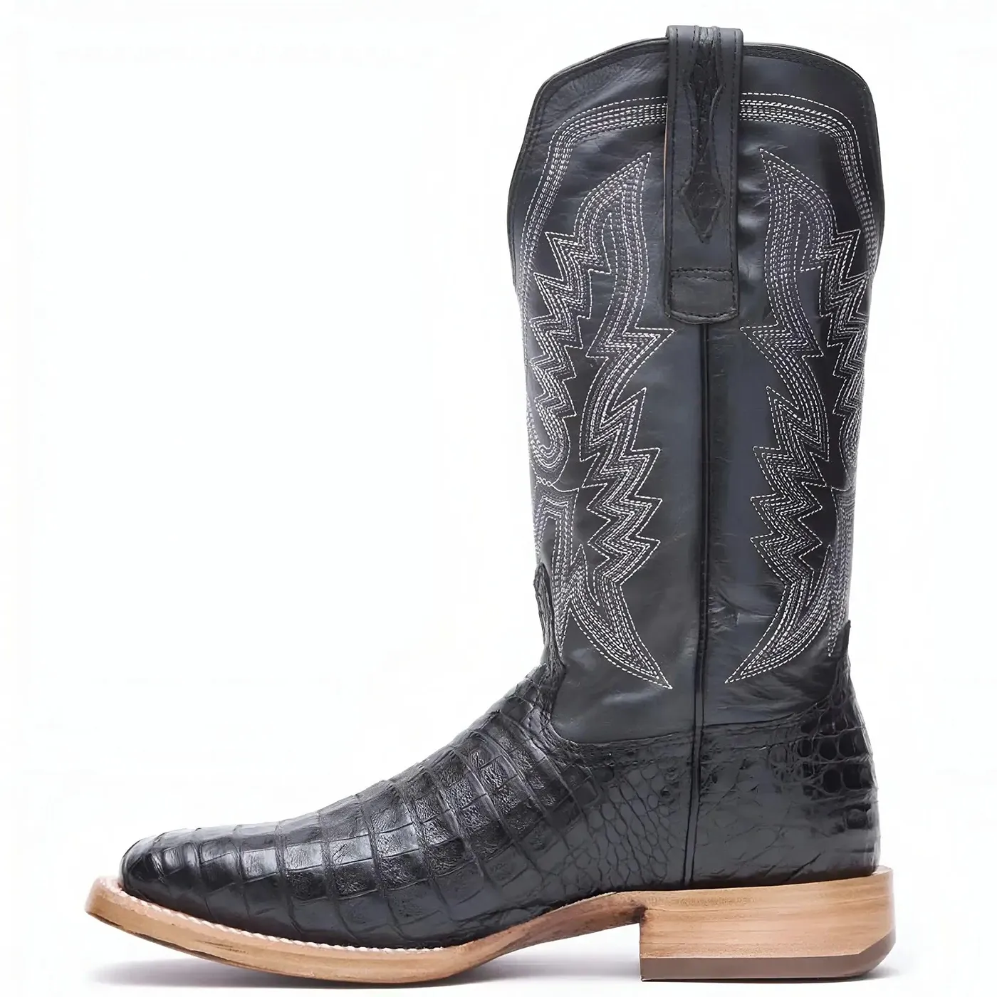 PRCA Collection Caiman Belly Western Boot Black - Image 4