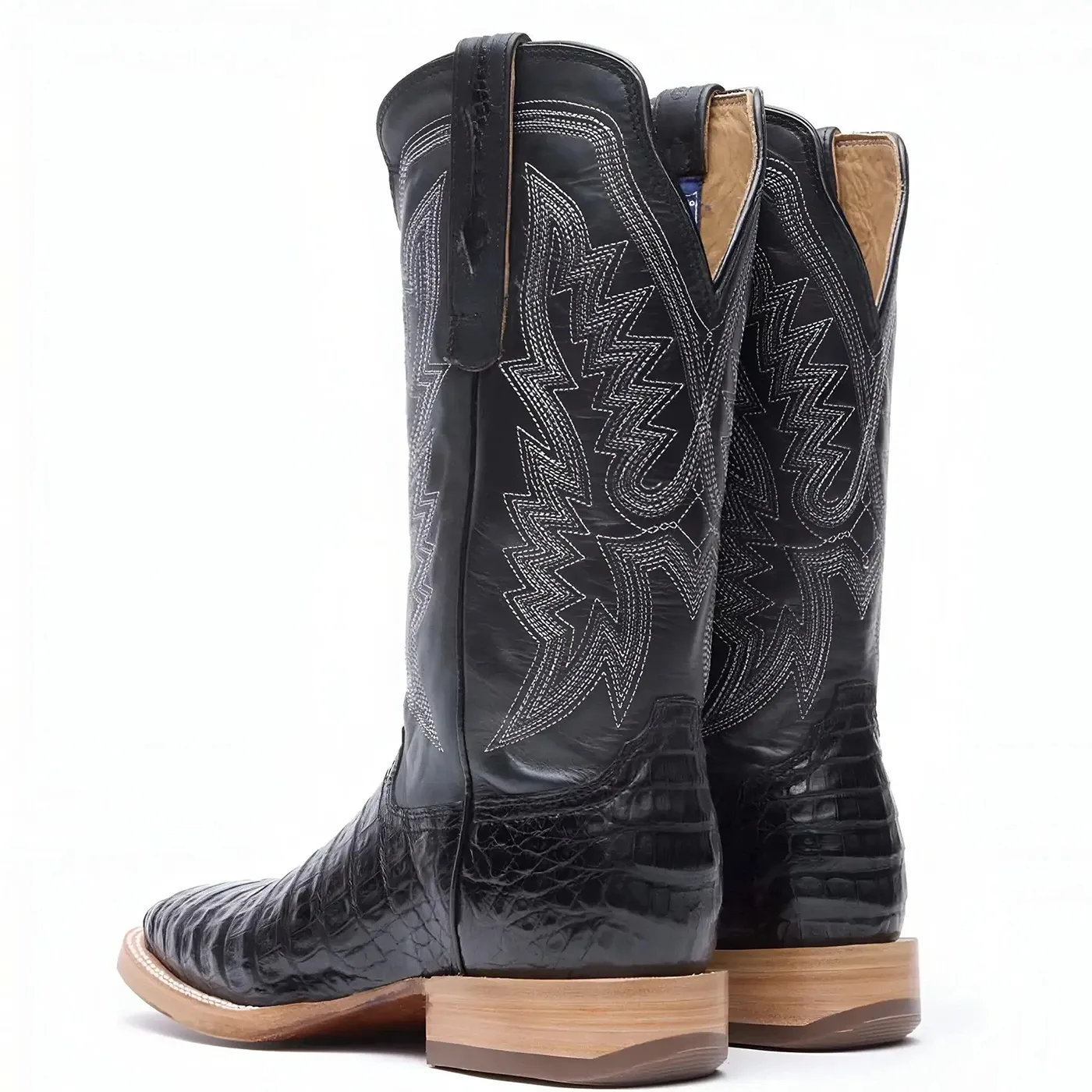 PRCA Collection Caiman Belly Western Boot Black - Image 5