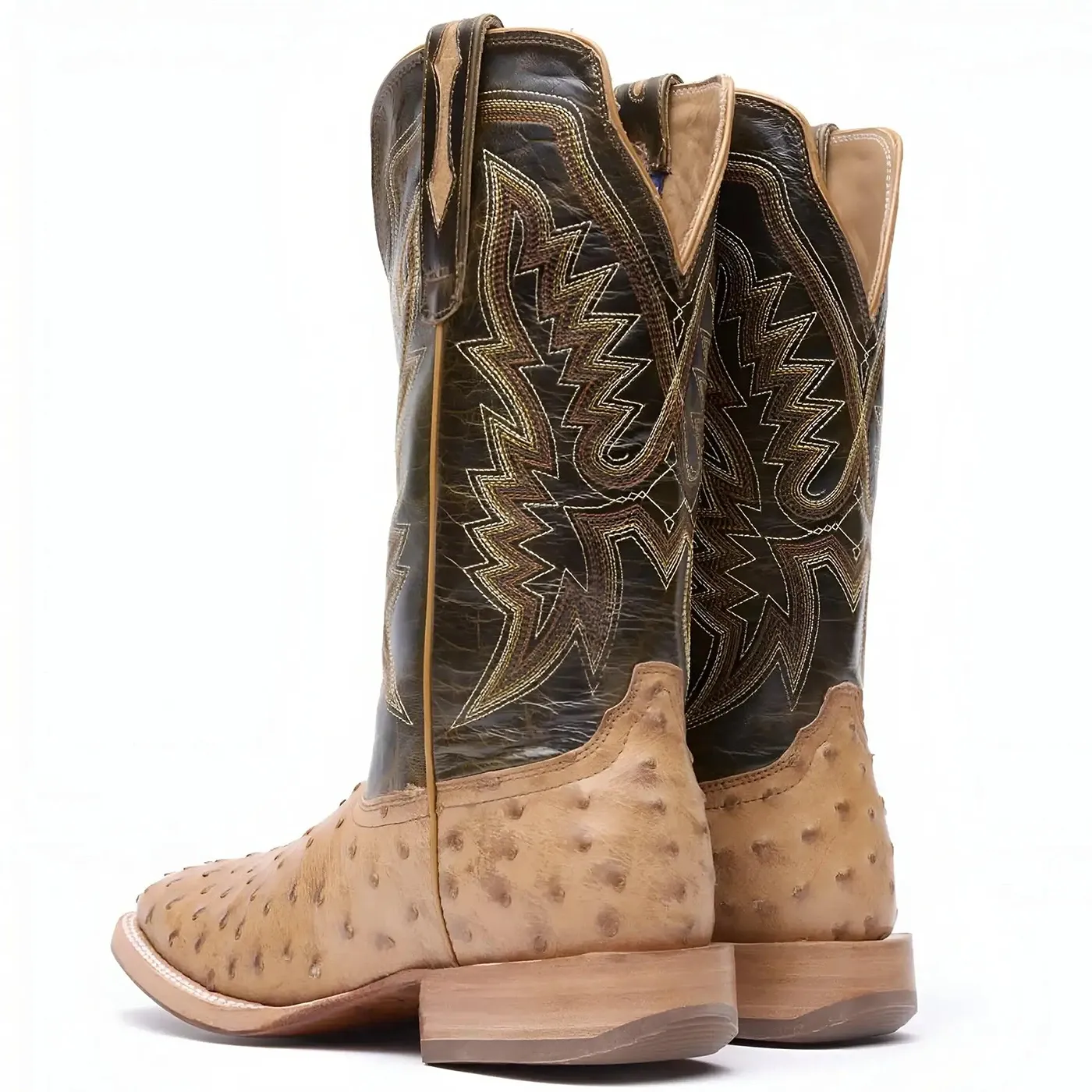 PRCA Collection Full-Quill Ostrich Western Boot Antiqued Saddle - Image 3