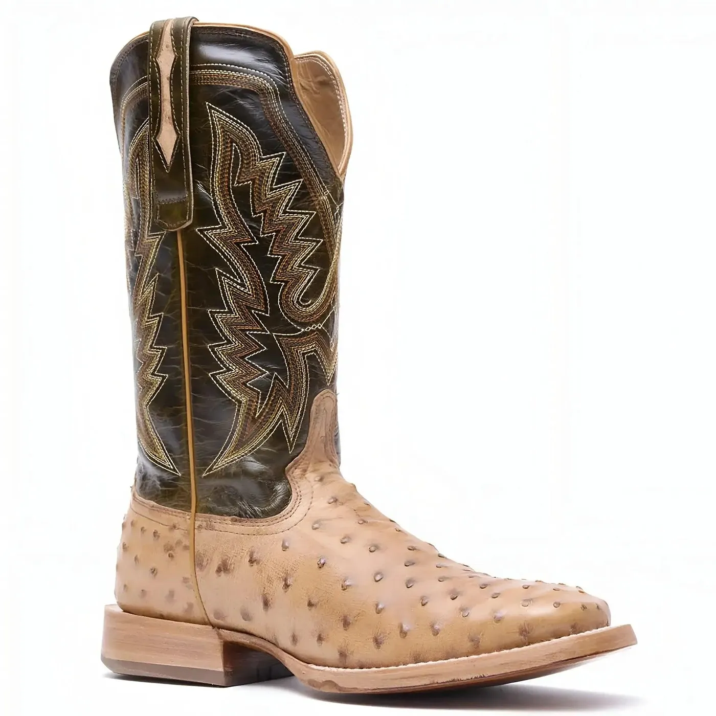 PRCA Collection Full-Quill Ostrich Western Boot Antiqued Saddle - Image 5