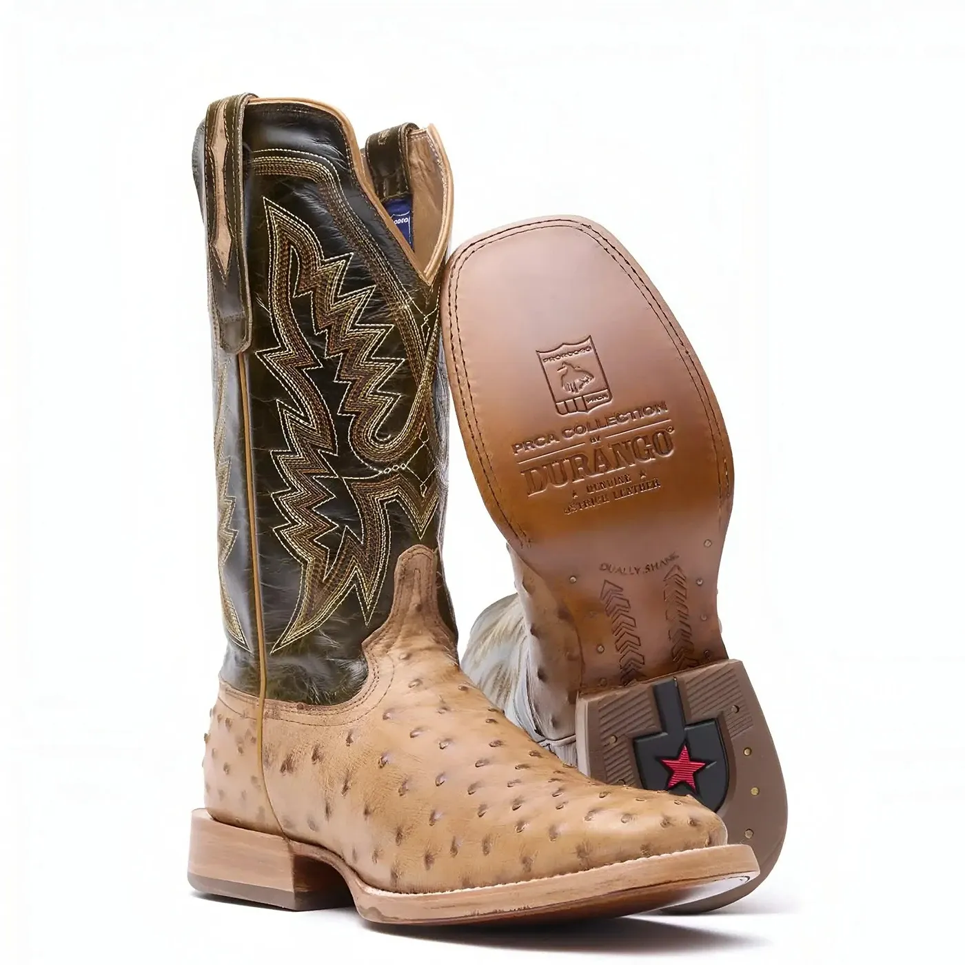 PRCA Collection Full-Quill Ostrich Western Boot Antiqued Saddle - Image 6