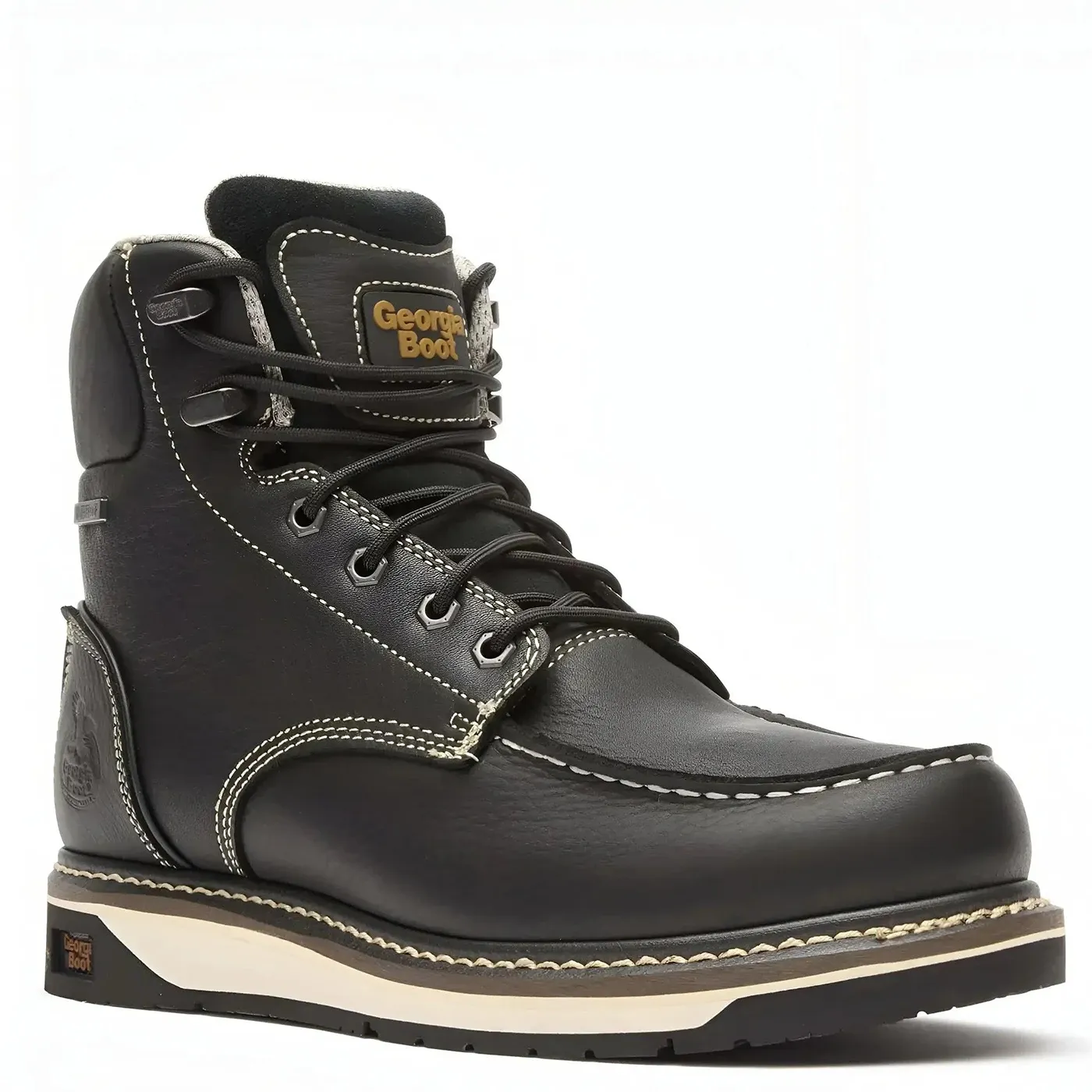 AMP LT Wedge Waterproof Moc-Toe Work Boot Black - Image 6