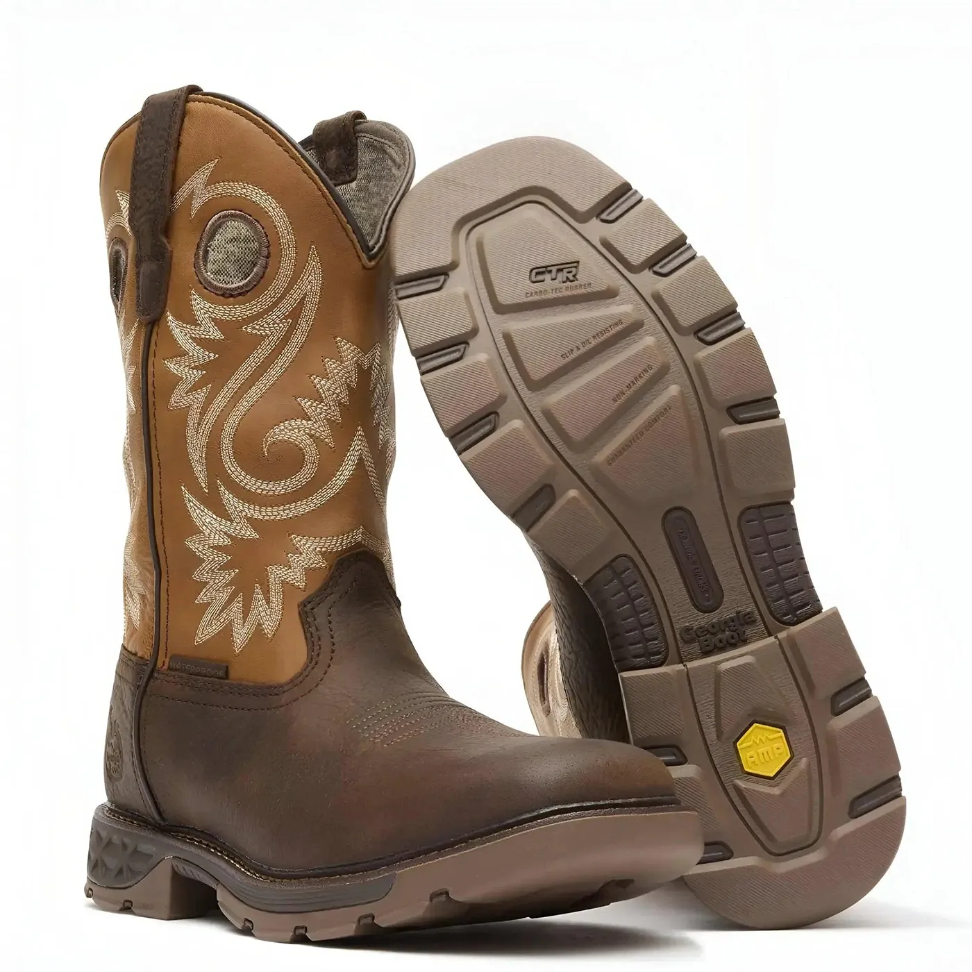 Carbo-Tec FLX 11" Waterproof Pull On Work Boot Brown-Orange - Image 3