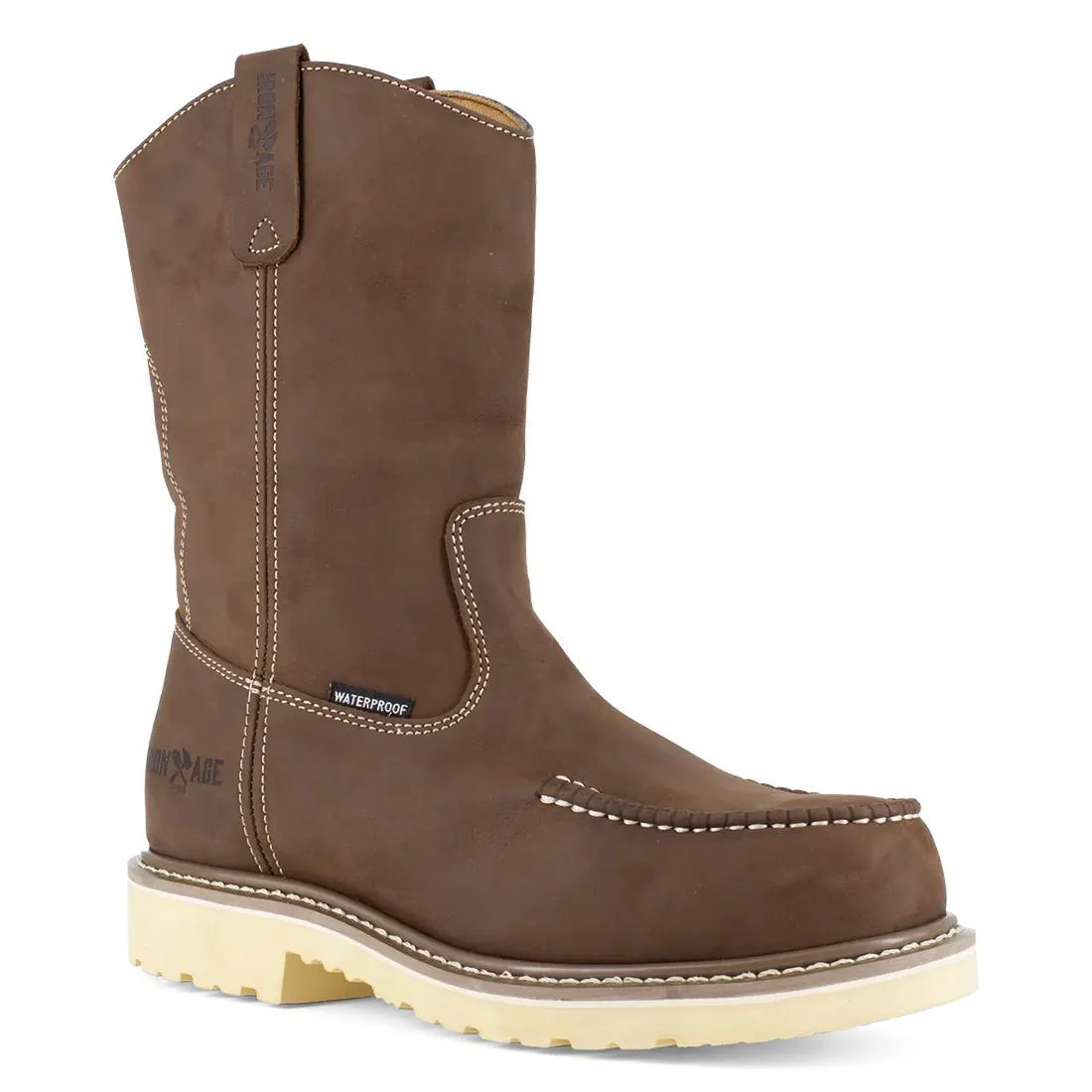Solidifier Composite-Toe 11 Inch Pull-On Moc Toe Waterproof Work Boot Brown - Image 2