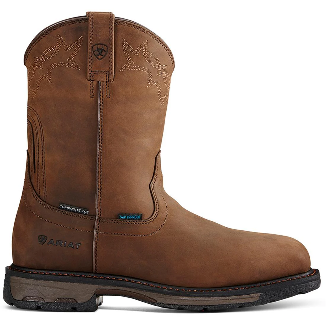 WorkHog Composite-Toe Waterproof Wellington Work Boot Brown