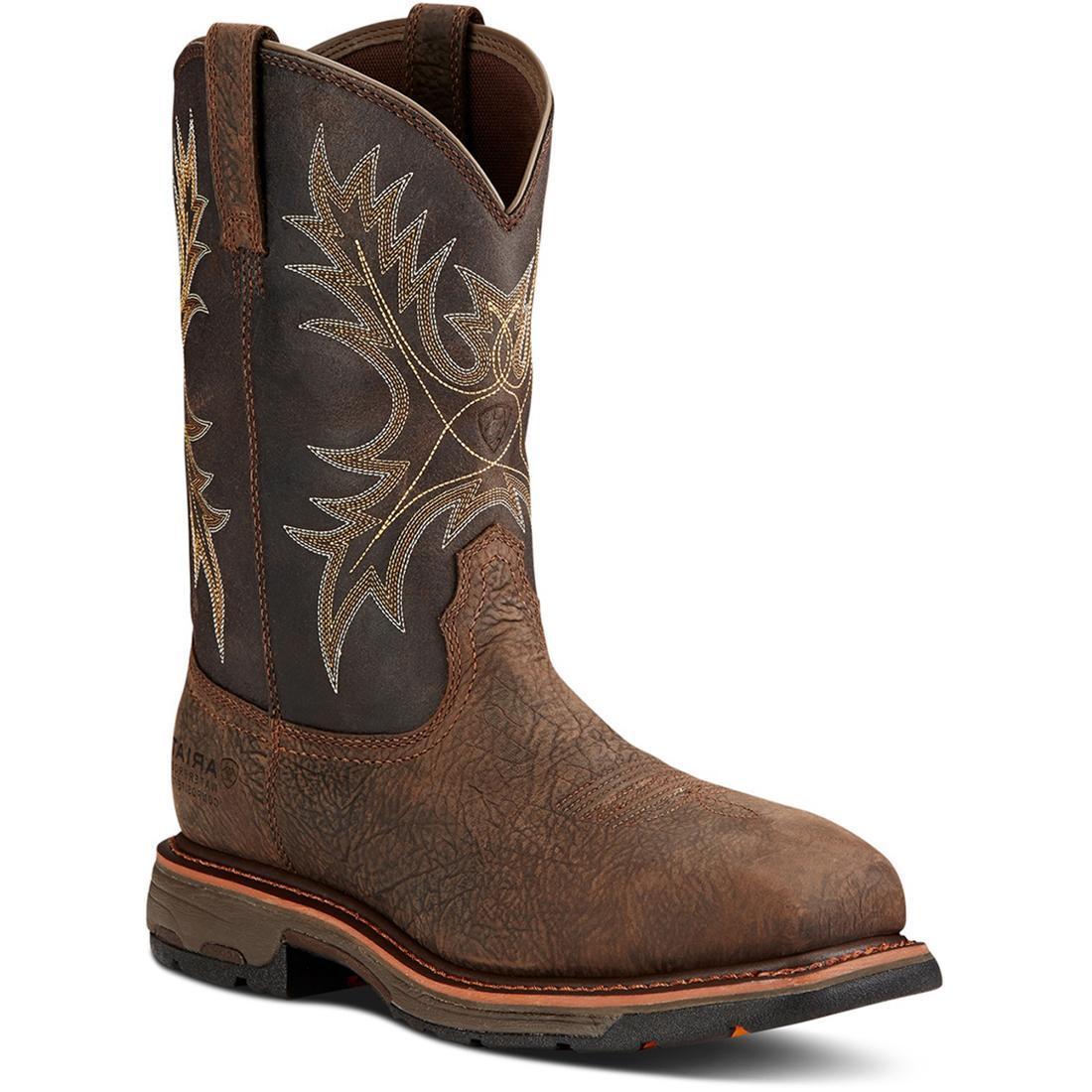 WorkHog Composite-Toe Waterproof Pull-On Square Toe Work Boot Brown - Image 2
