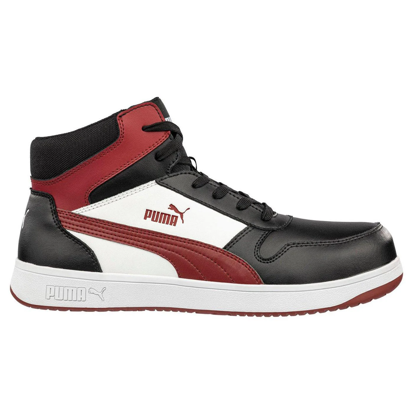 Frontcourt Black White Composite Toe Mid Work Shoes – Red