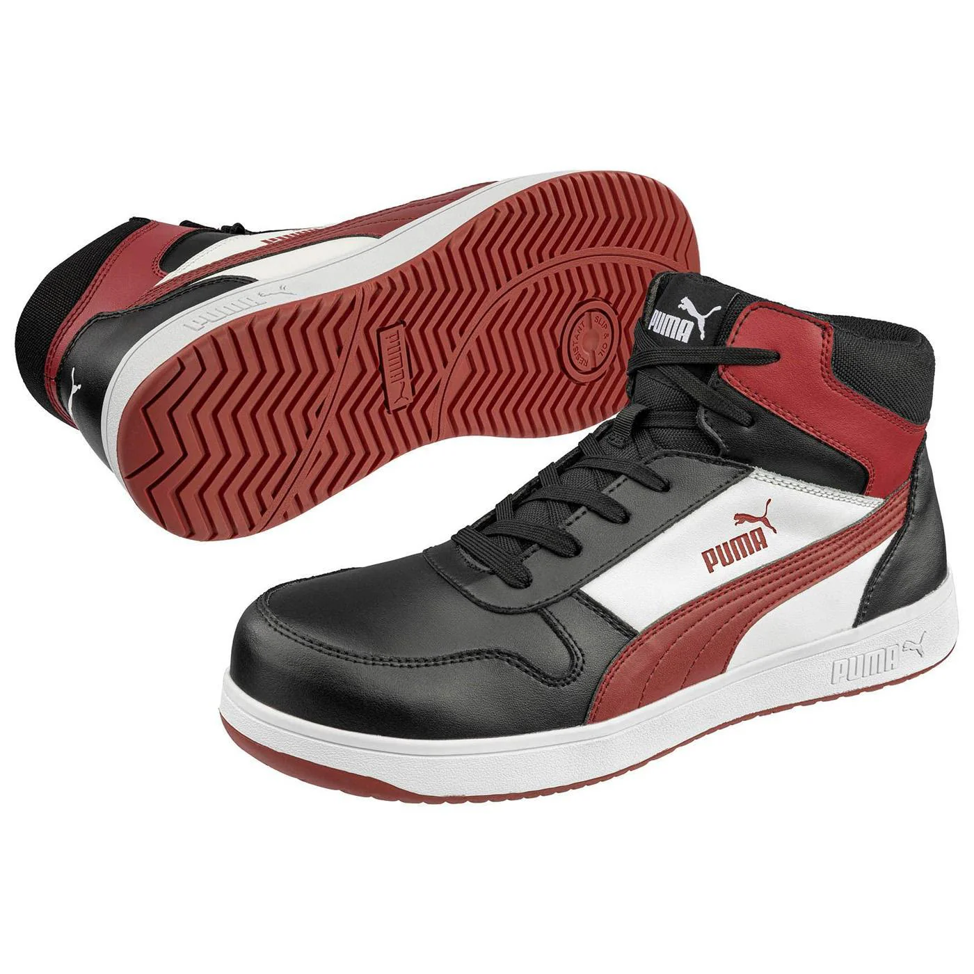 Frontcourt Black White Composite Toe Mid Work Shoes – Red - Image 2