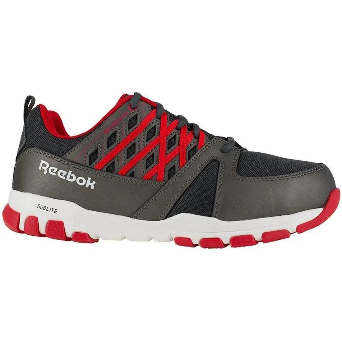 Sublite Steel-Toe Athletic Work Shoe Black/Red