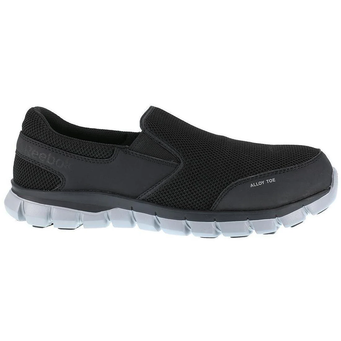 Sublite Cushion Alloy-Toe Slip On Athletic Work Shoe Black/Grey