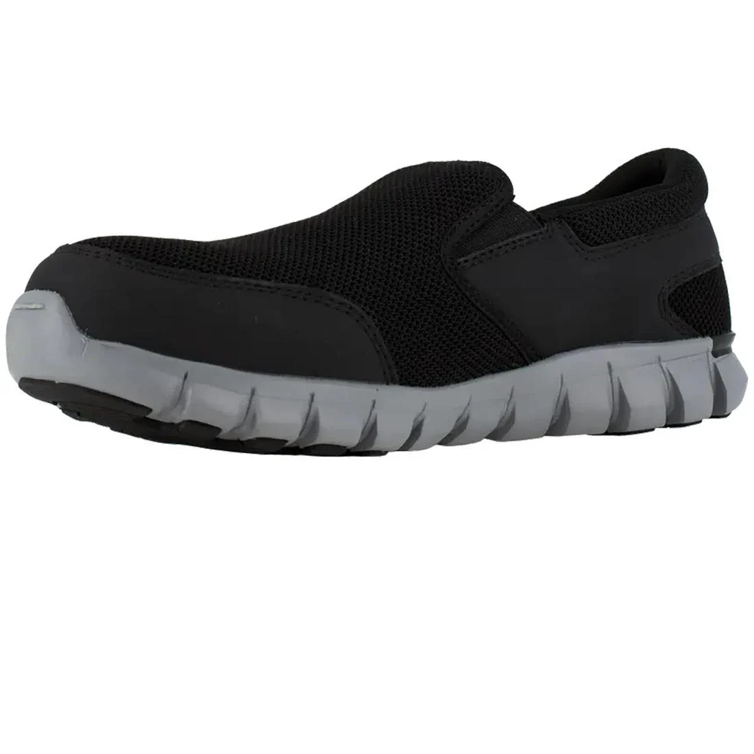 Sublite Cushion Alloy-Toe Slip On Athletic Work Shoe Black/Grey - Image 3