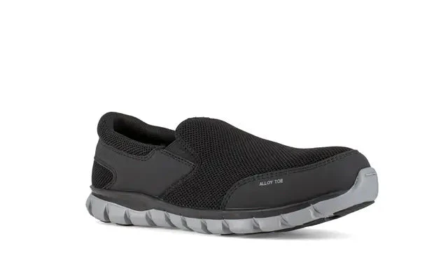 Sublite Cushion Alloy-Toe Slip On Athletic Work Shoe Black/Grey - Image 4