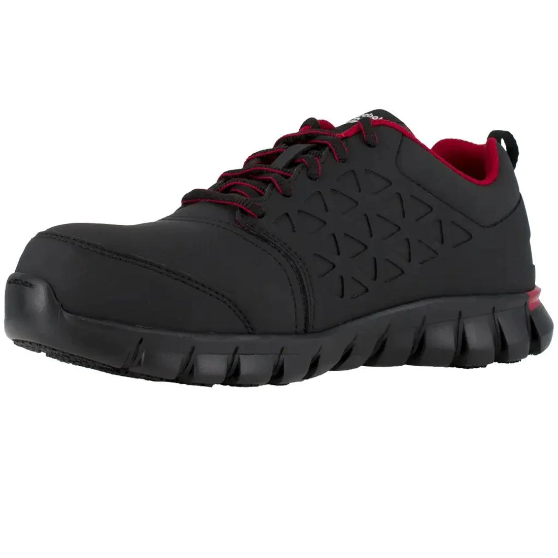 Sublite Cushion Composite-Toe Athletic Work Shoe Black/Red - Image 3