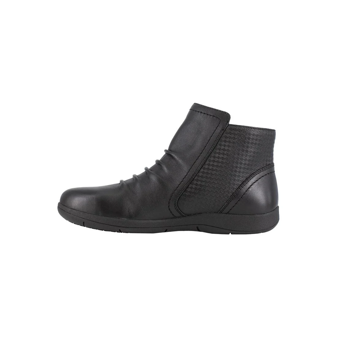 Women's Daisy Work Alloy-Toe Ruched Work Bootie Black - Image 4