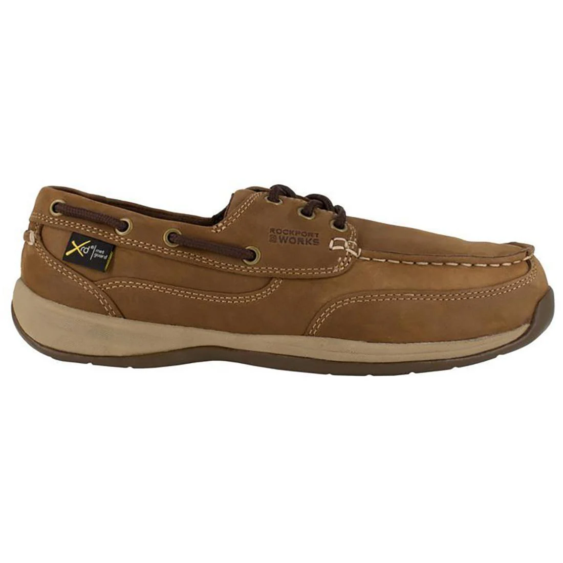 Women's Sailing Club Steel-Toe Int Metguard Slip On Work Shoe Brown