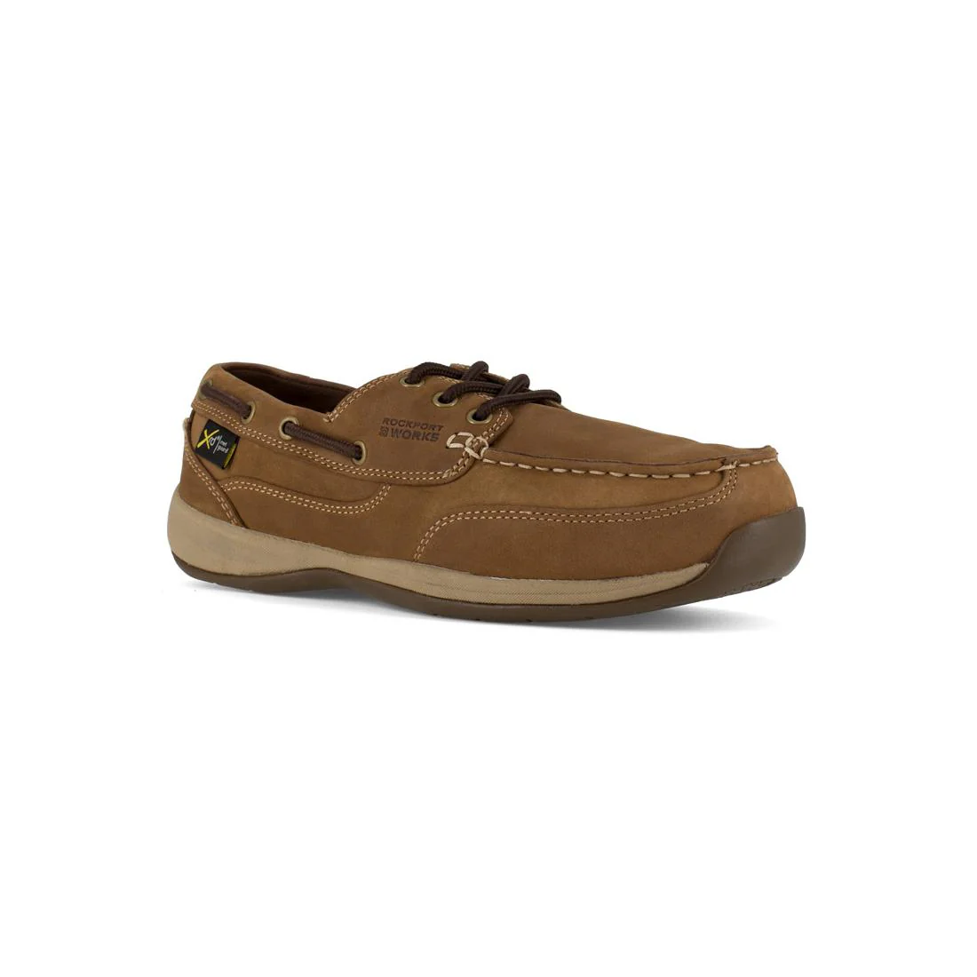 Women's Sailing Club Steel-Toe Int Metguard Slip On Work Shoe Brown - Image 2