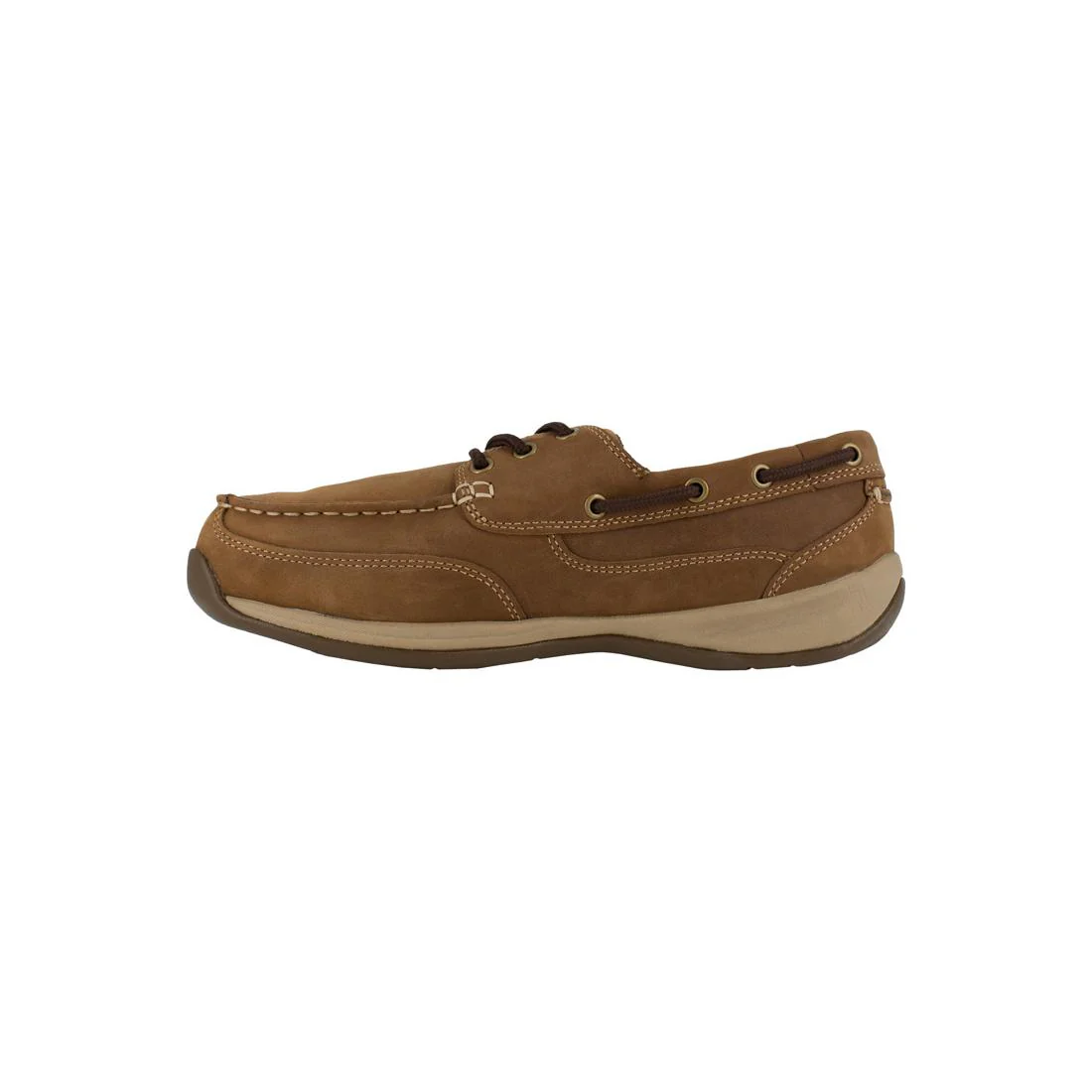 Women's Sailing Club Steel-Toe Int Metguard Slip On Work Shoe Brown - Image 4
