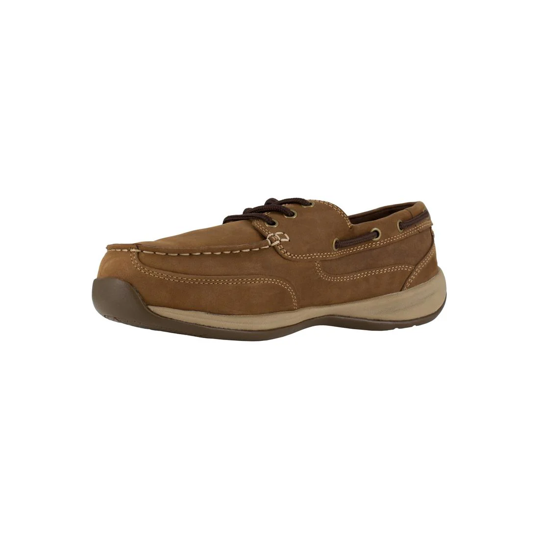 Women's Sailing Club Steel-Toe Int Metguard Slip On Work Shoe Brown - Image 5
