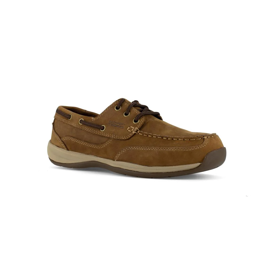 Women's Sailing Club Steel-Toe Slip On Work Shoe Brown - Image 2