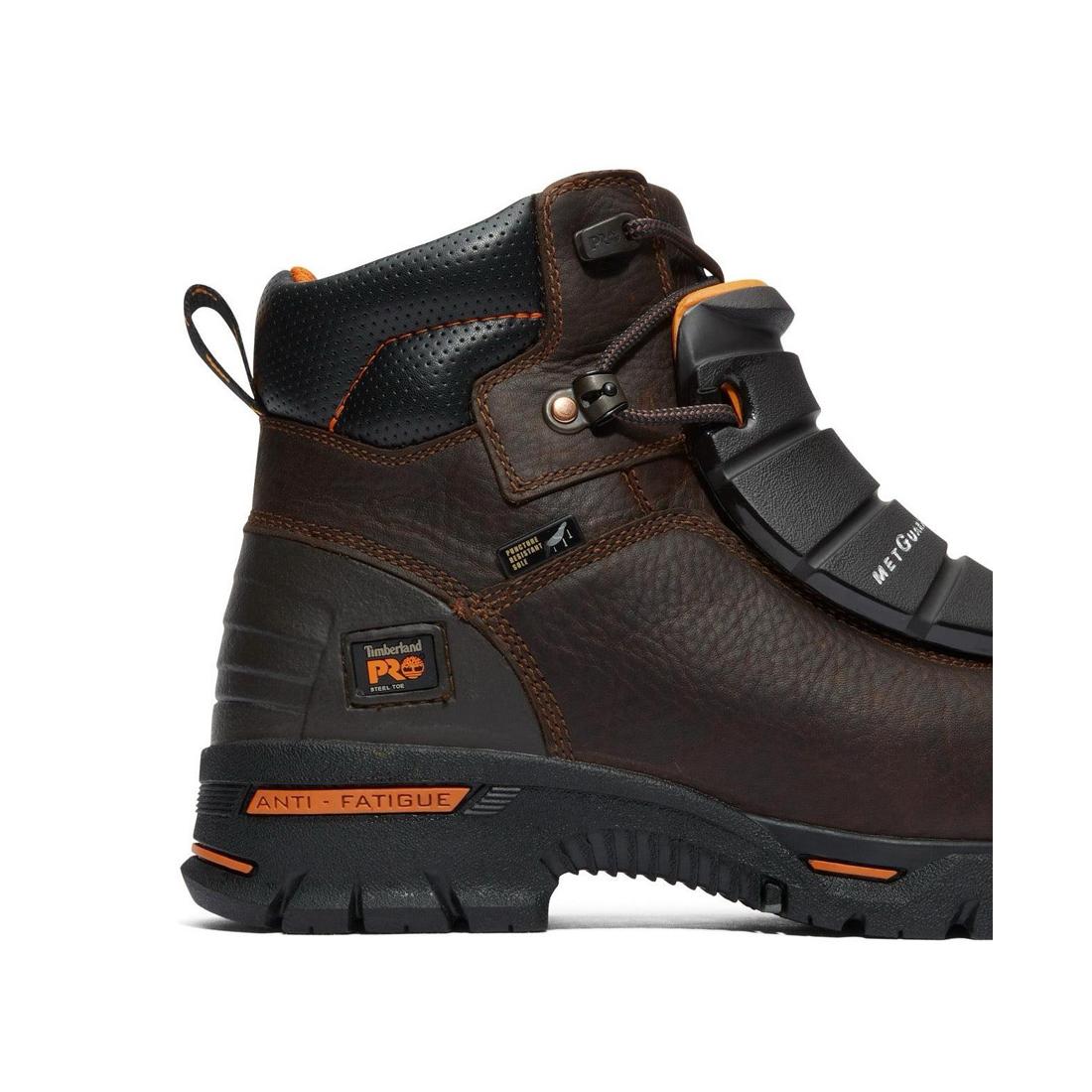 Endurance 6 Inch Steel-Toe PR Met Guard Work Boot Brown - Image 7
