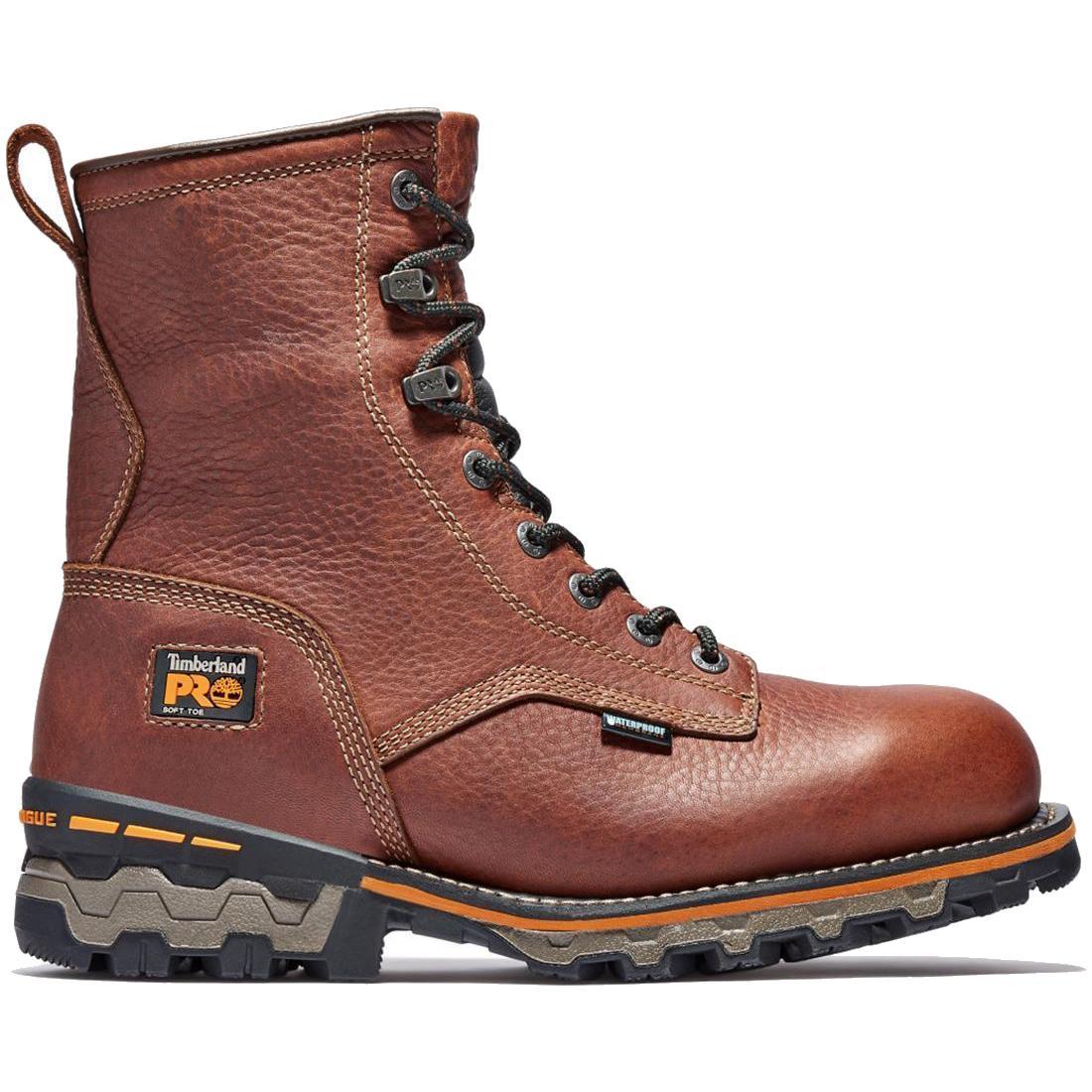Boondock 8 Inch Soft-Toe Waterproof Work Boot Medium Brown