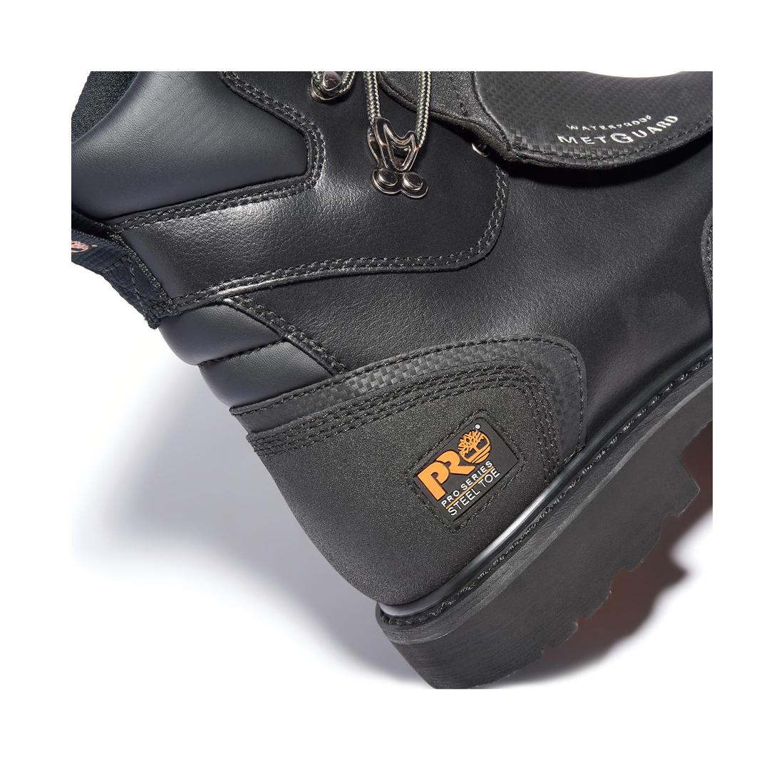 Met Guard 8 Inch Steel-Toe Waterproof Work Boot Black - Image 7
