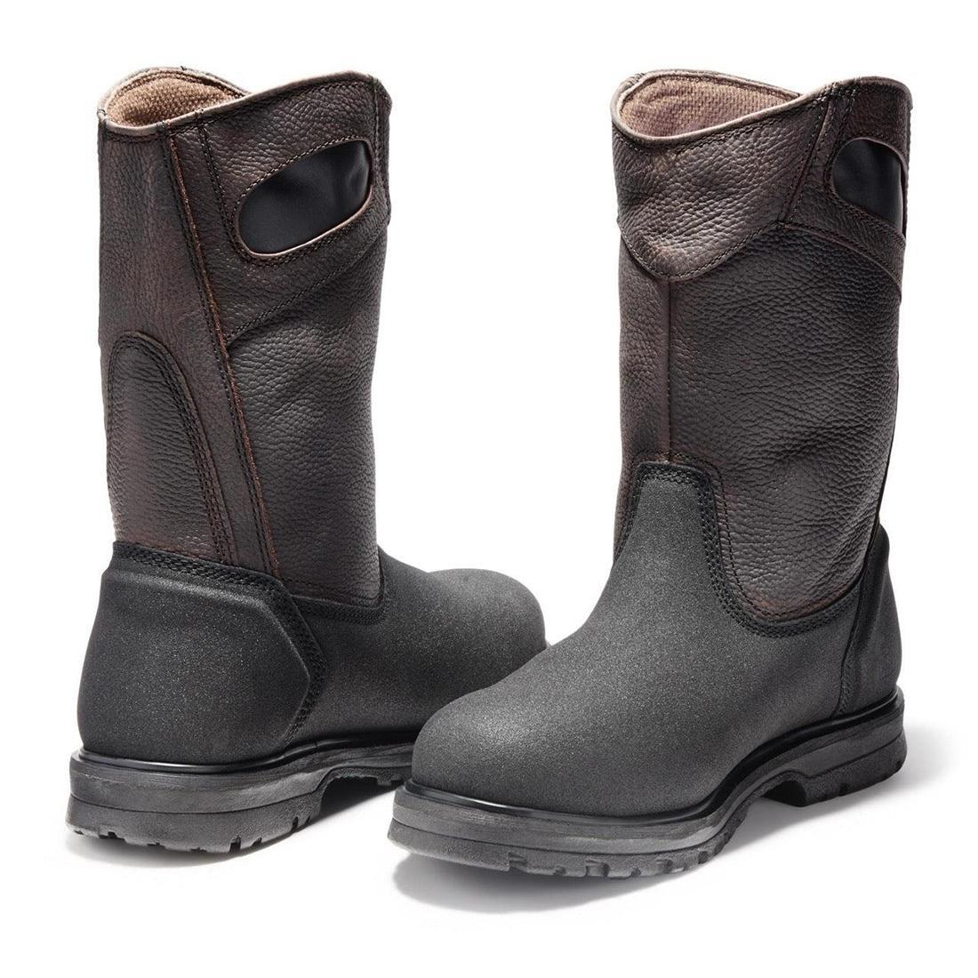 Powerwelt Steel-Toe Pull-On Work Boot Brown - Image 5