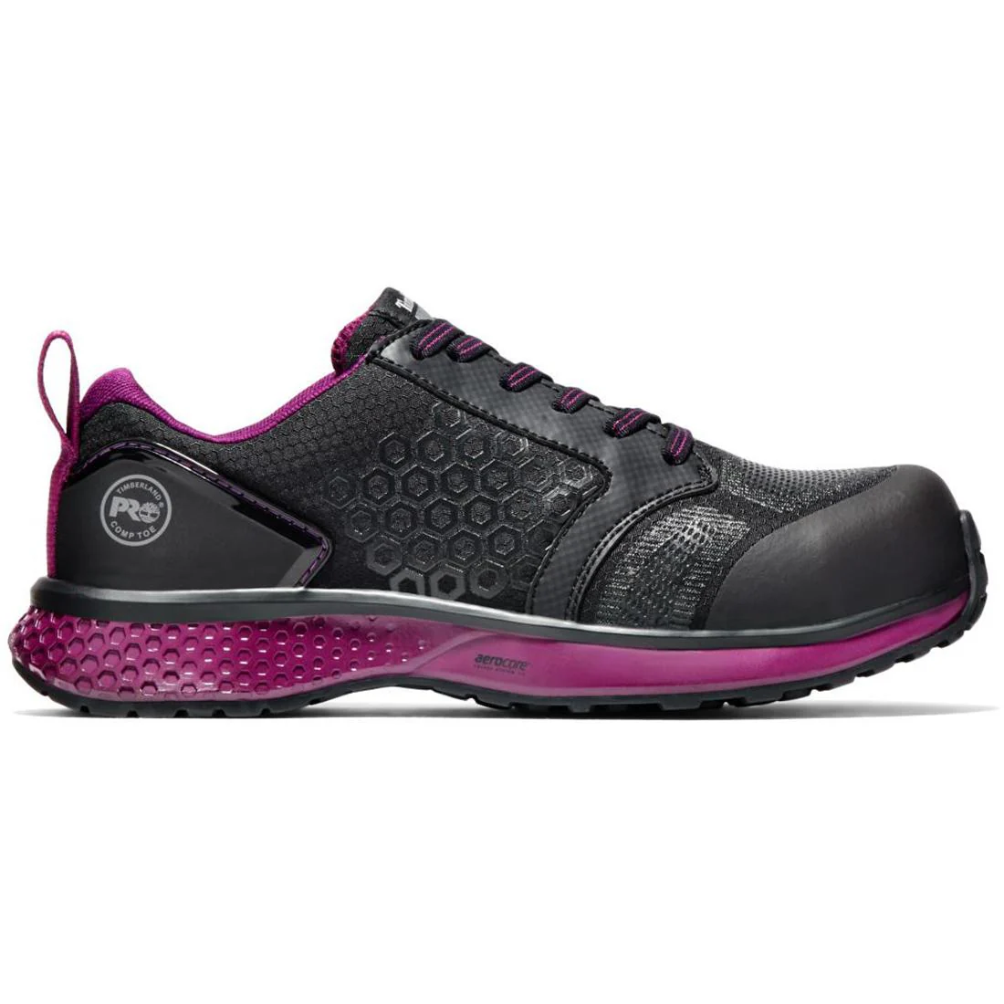 Reaxion Women’s Composite Toe Work Shoes – Black/Purple