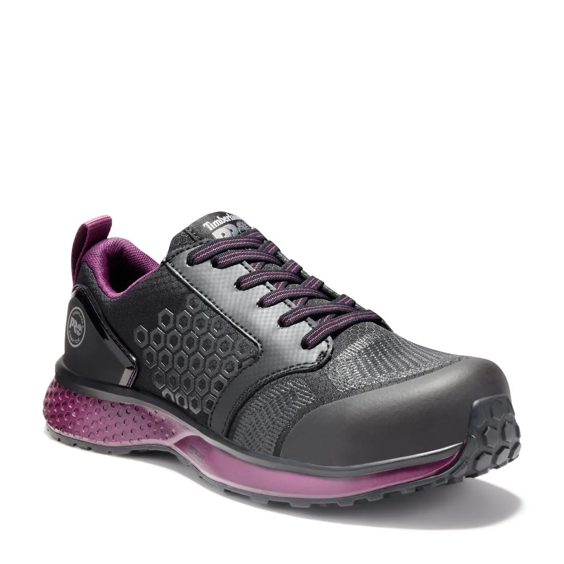 Reaxion Women’s Composite Toe Work Shoes – Black/Purple - Image 2