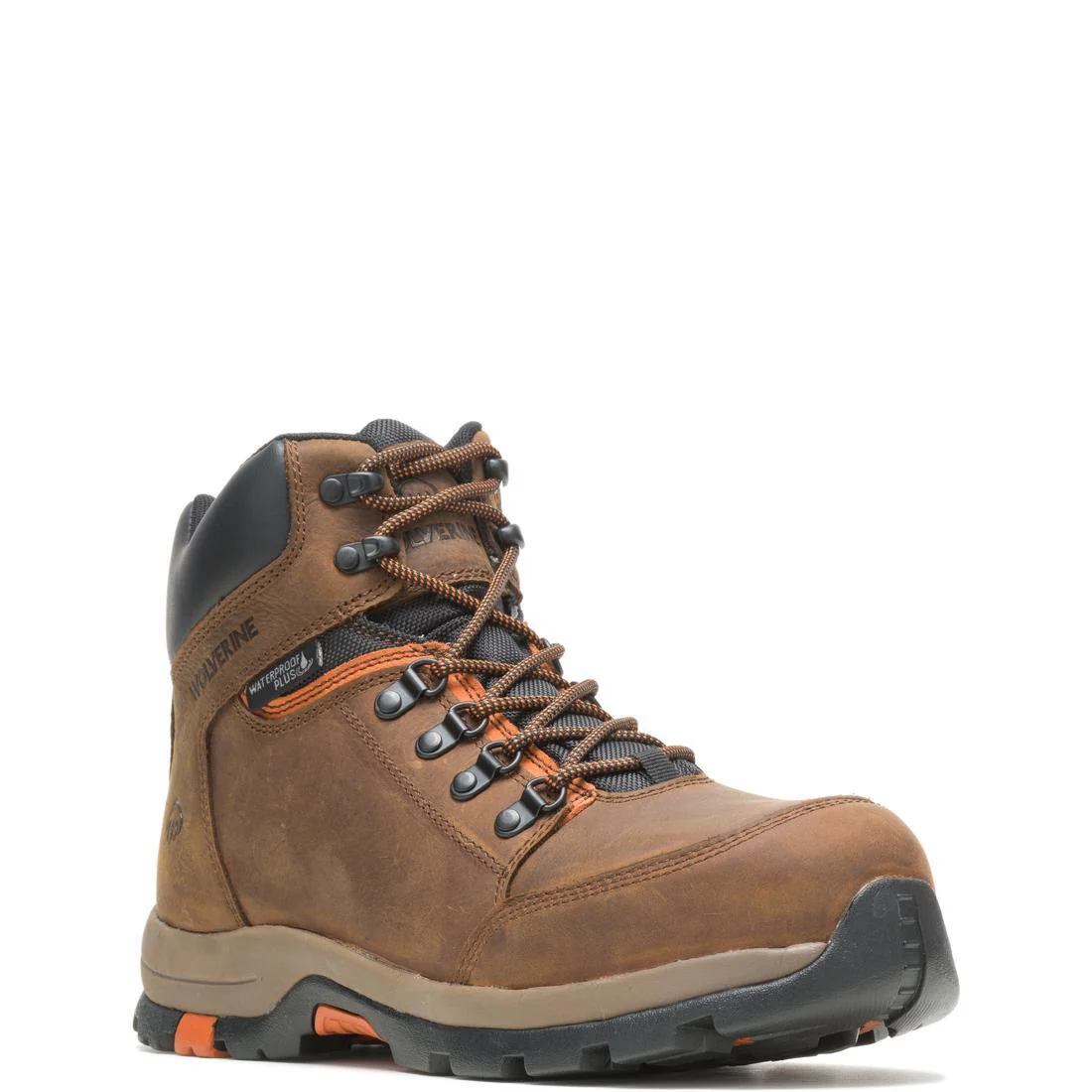 Grayson Waterproof Steel-Toe Mid Work Boot Brown - Image 2