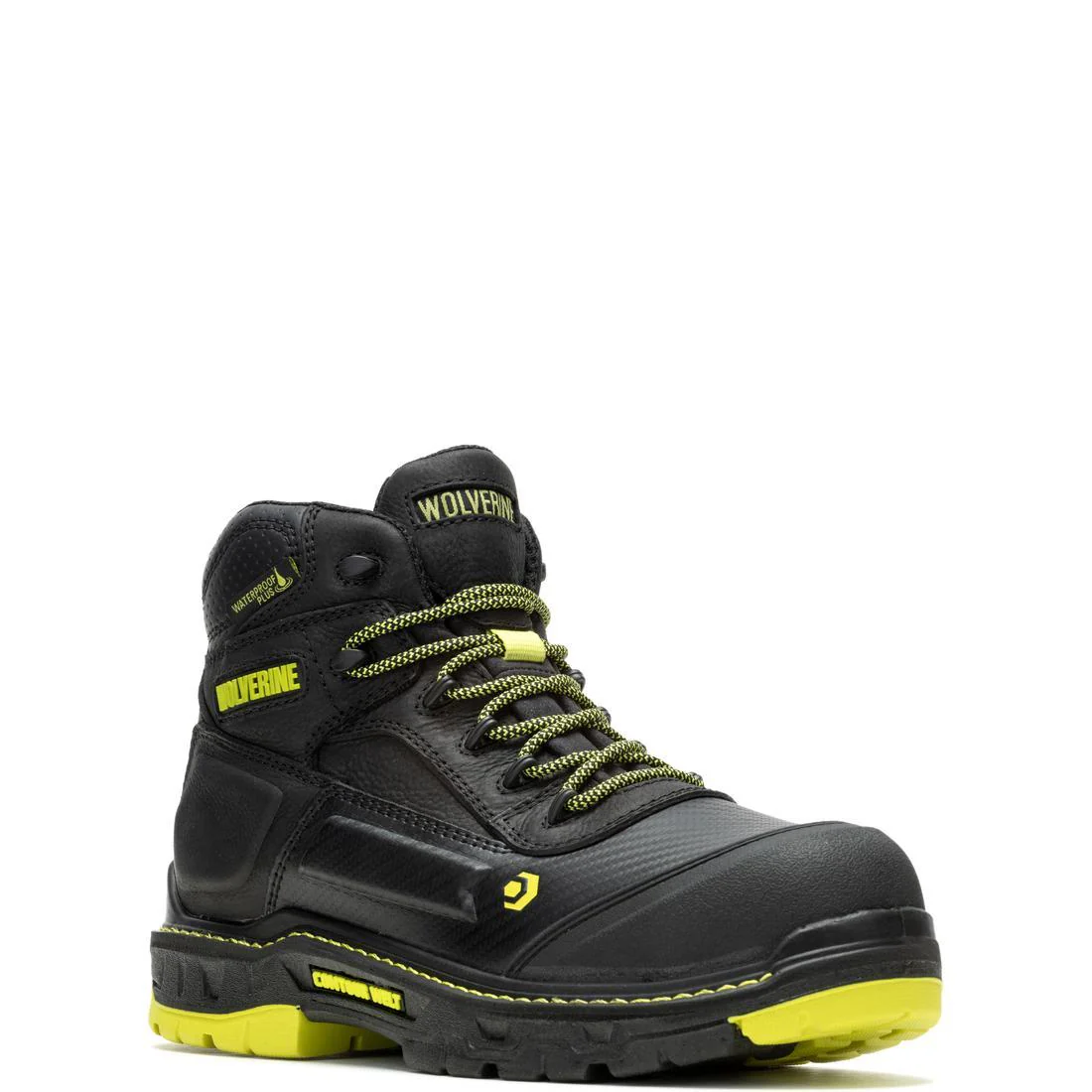 Overpass 6" CarbonMax Toe WP Work Boot Black/Lime - Image 2