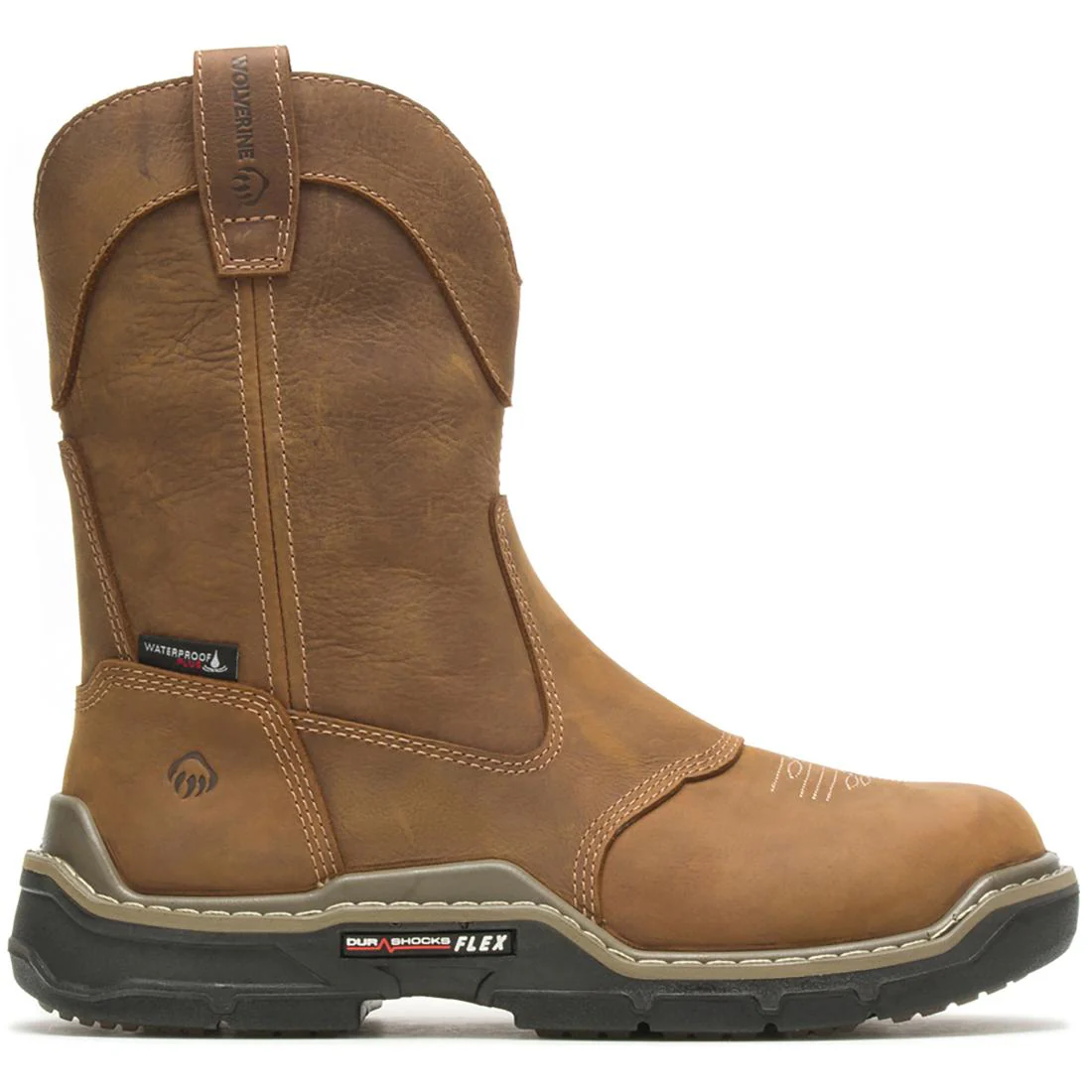 Raider DuraShocks® Western Waterproof CarbonMax® Pull-On Wellington Work Boot