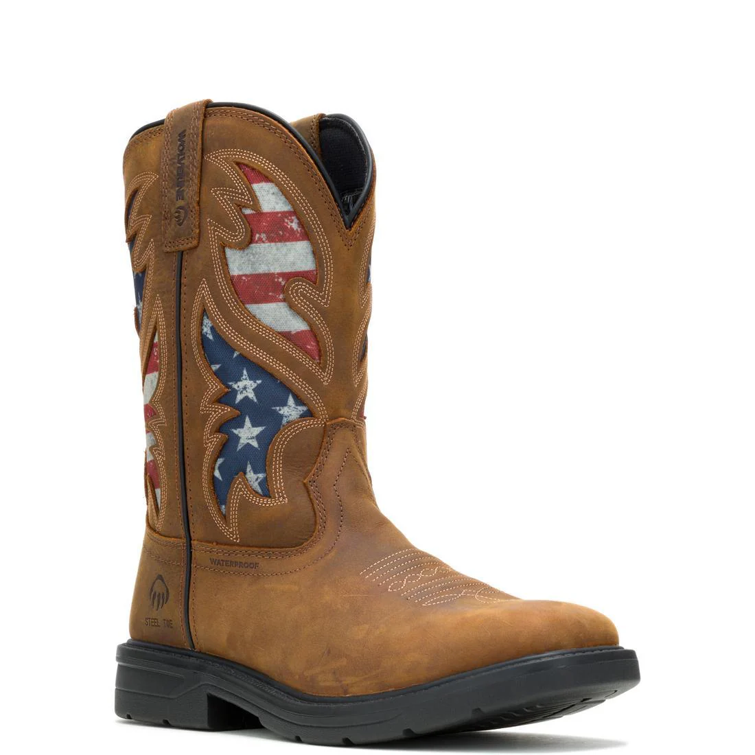 Rancher Flag Steel-Toe Pull-On Wellington WP Work Boot Usa Flag - Image 2