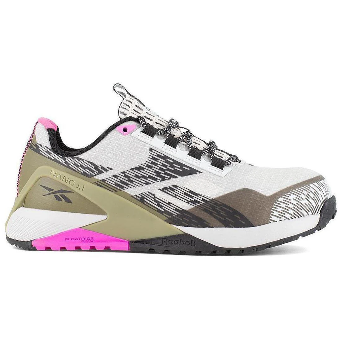 Women's Nano X1 Adventure Composite-Toe Athletic Work Shoe Army Green/Pink