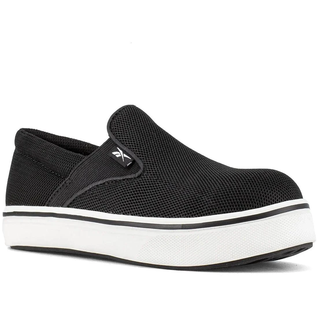 Women's Comfortie Steel-Toe Slip on Work Shoe Black/White - Image 2