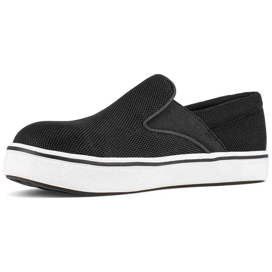 Women's Comfortie Steel-Toe Slip on Work Shoe Black/White - Image 3