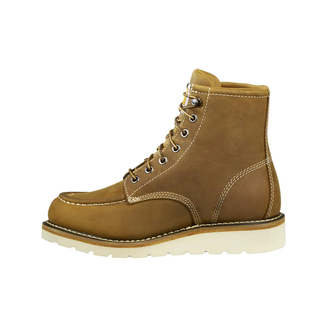 6" Women's Waterproof Moc Toe Wedge Soft Toe Boot Light Brown - Image 6