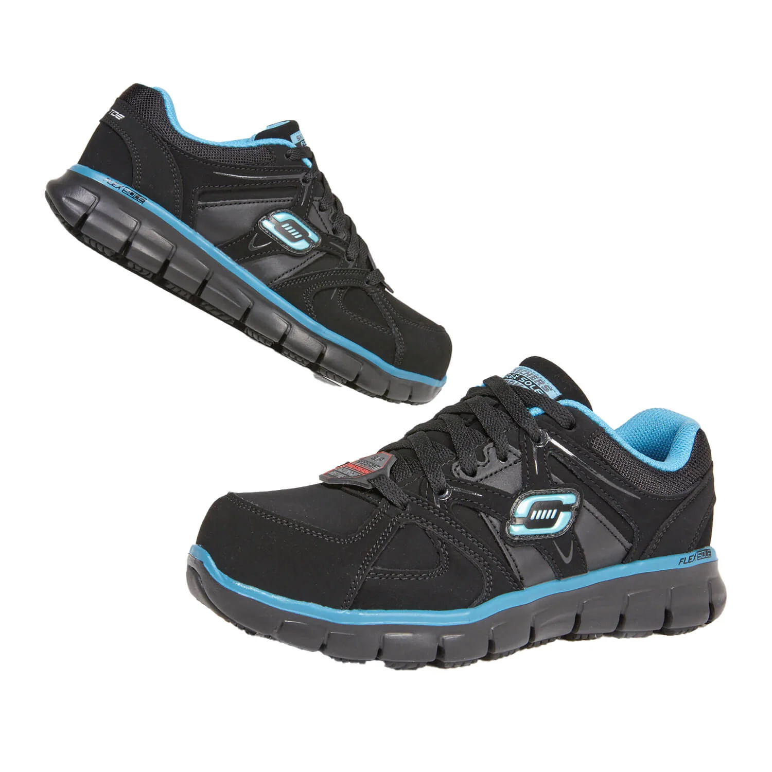 Women's Sandlot Synergy: Alloy-Toe Work Shoe Black/Blue - Image 6